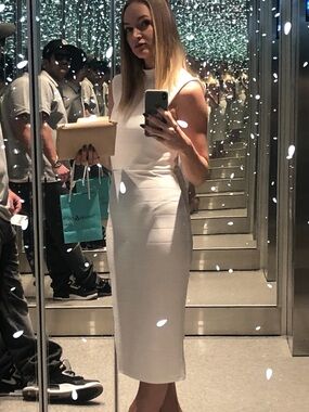 ASOS Sleeveless White Bodycon Midi Dress - Unbranded